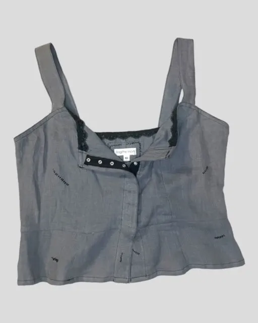 PEPLUM WAISTCOAT - VEST - POPPYSEED LINEN