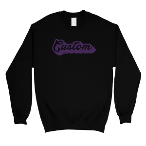 Purple Pop Up Text Awesome Unisex Personalized Crewneck Sweatshirt