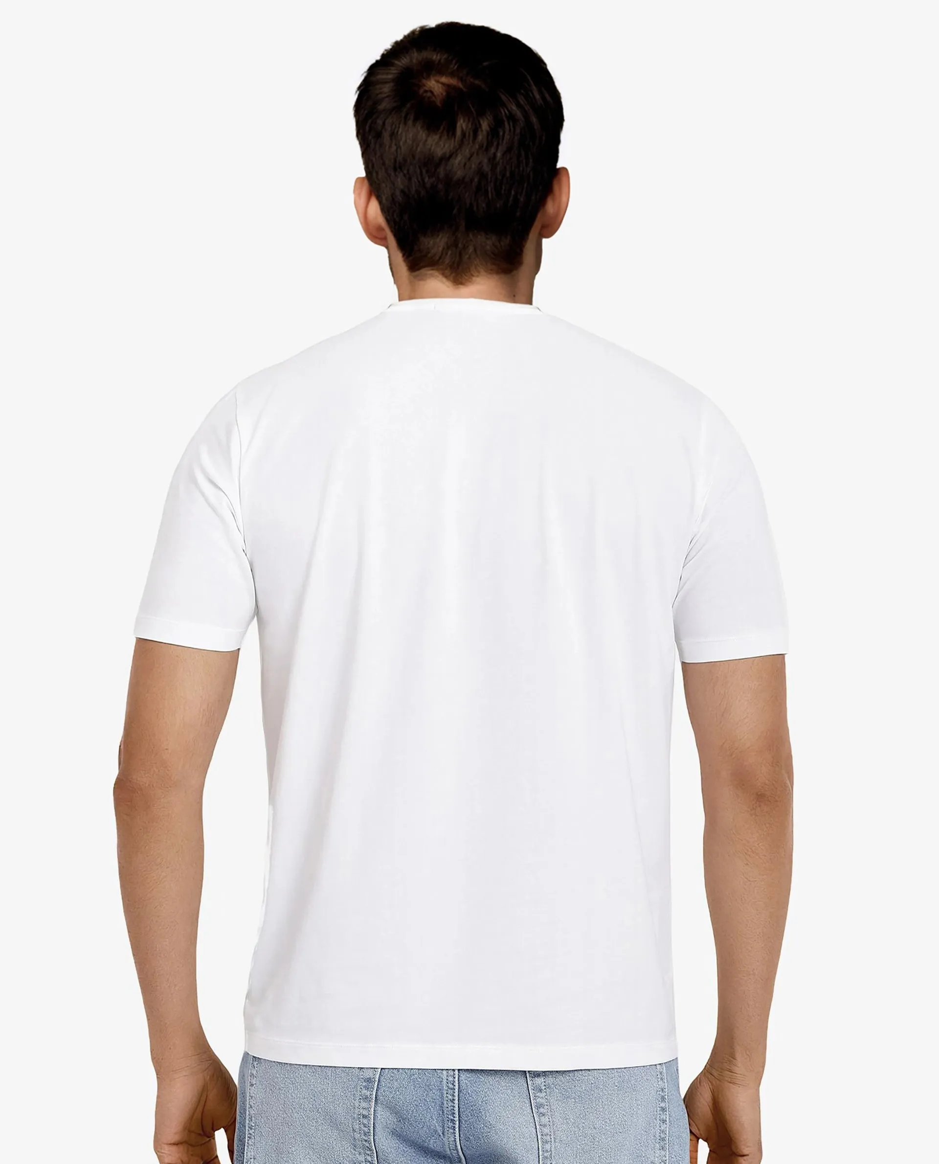 Rare Rabbit Men Keat White Short Sleeves Crew Neck Regular Fit Hd Graphic Print T-Shirt