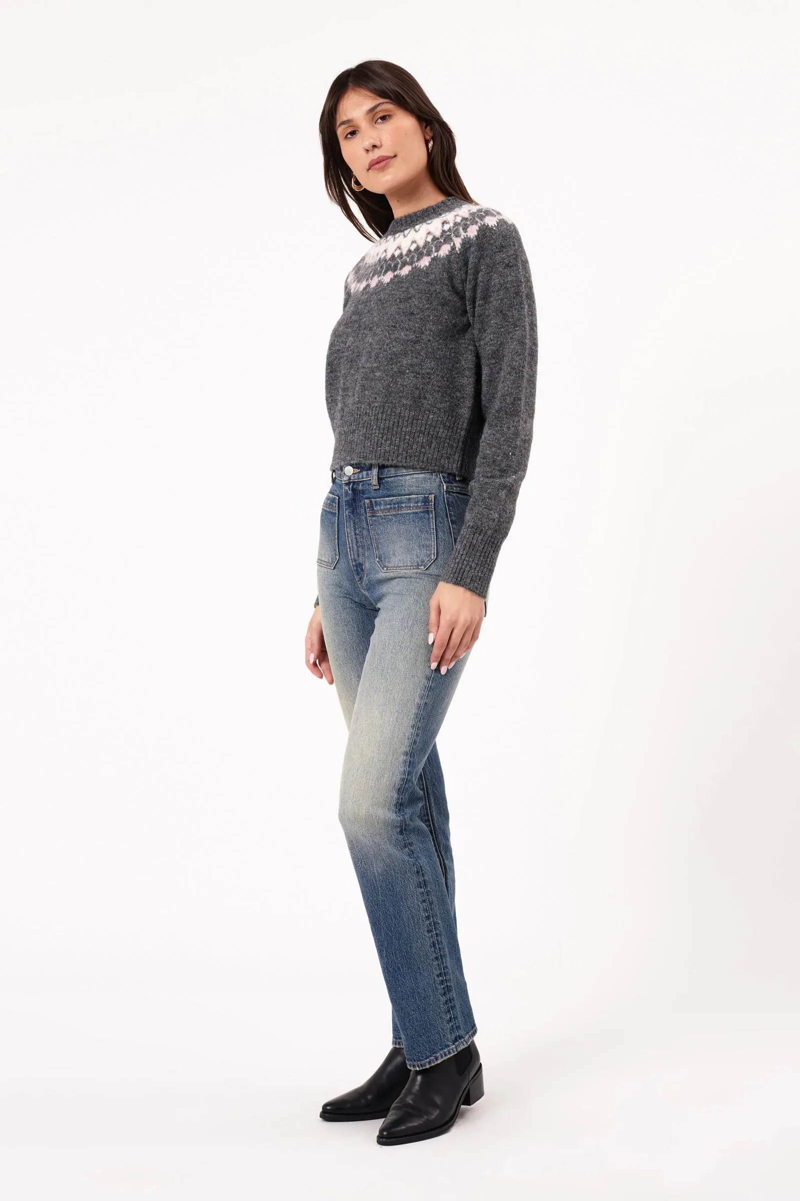 Rolla’s Fair Isle Knit Sweater Vintage Black
