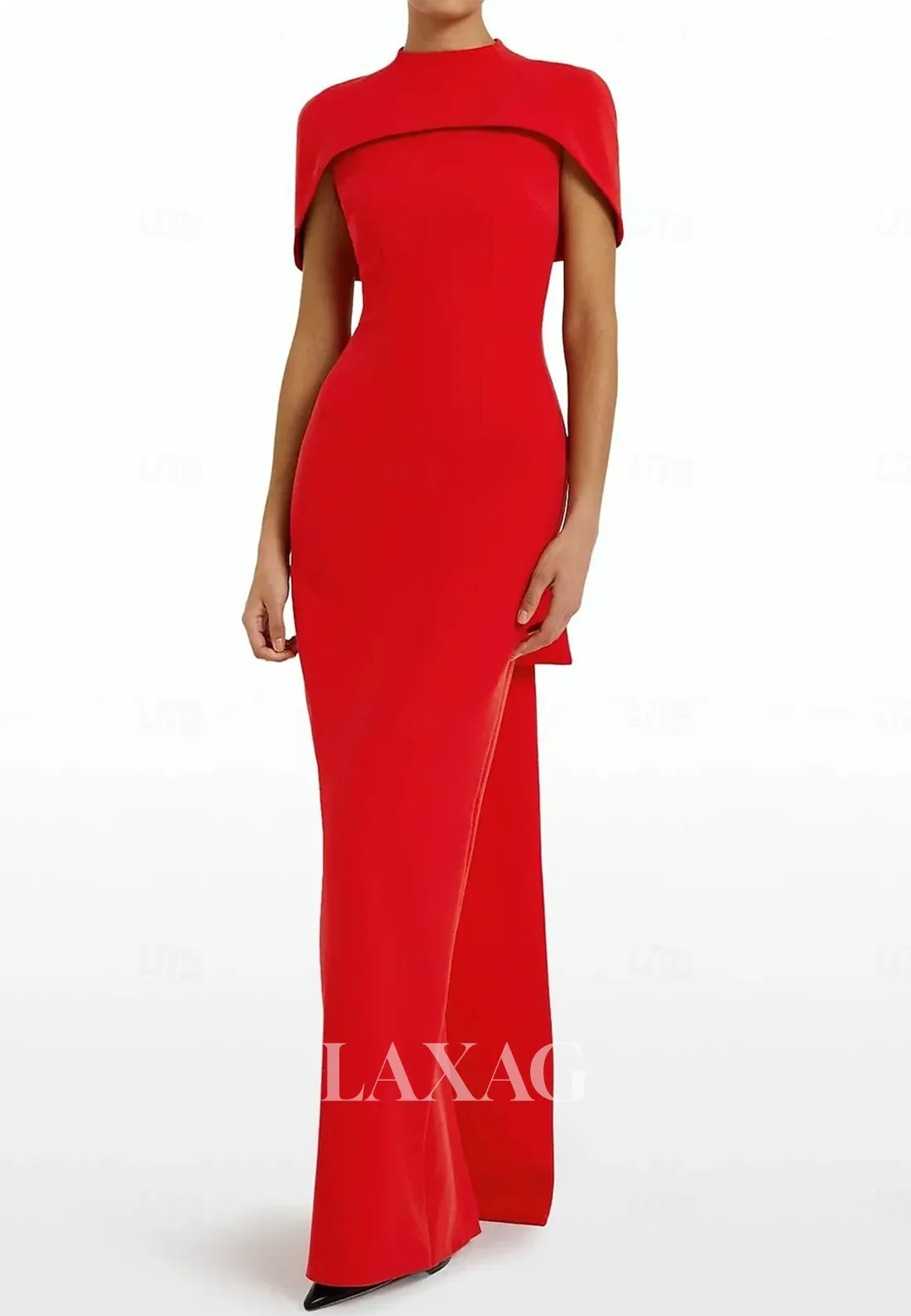 Simple High-Neck Sleeveless Mermaid Wedding Guest Dress Floor-Length Satin Formal Gowns with Overlay