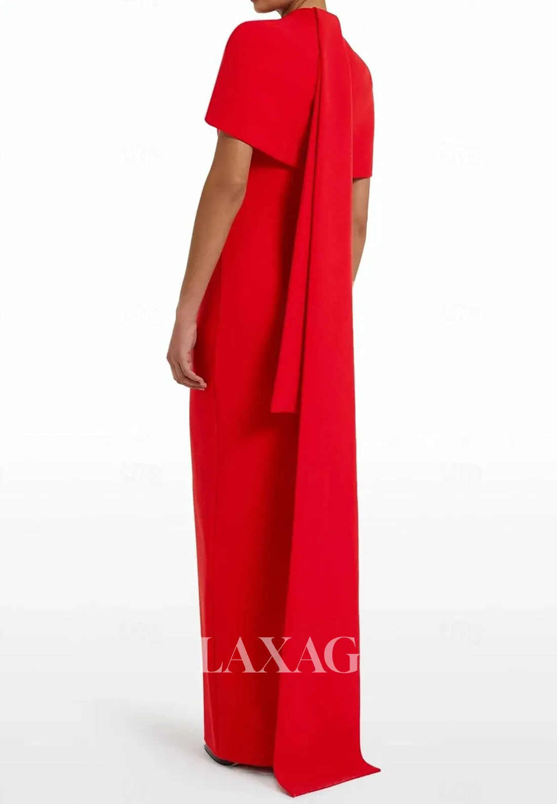 Simple High-Neck Sleeveless Mermaid Wedding Guest Dress Floor-Length Satin Formal Gowns with Overlay