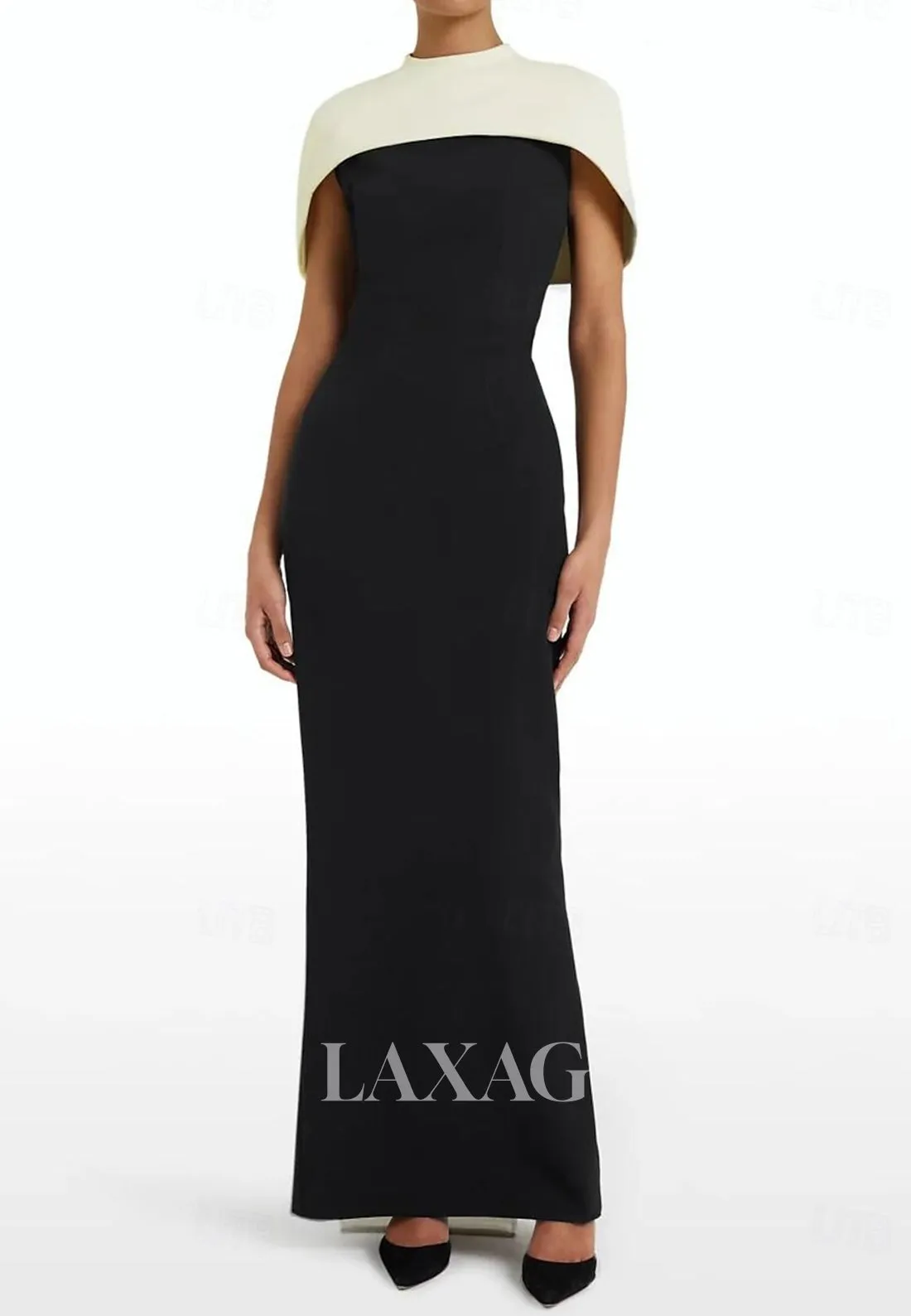 Simple High-Neck Sleeveless Mermaid Wedding Guest Dress Floor-Length Satin Formal Gowns with Overlay