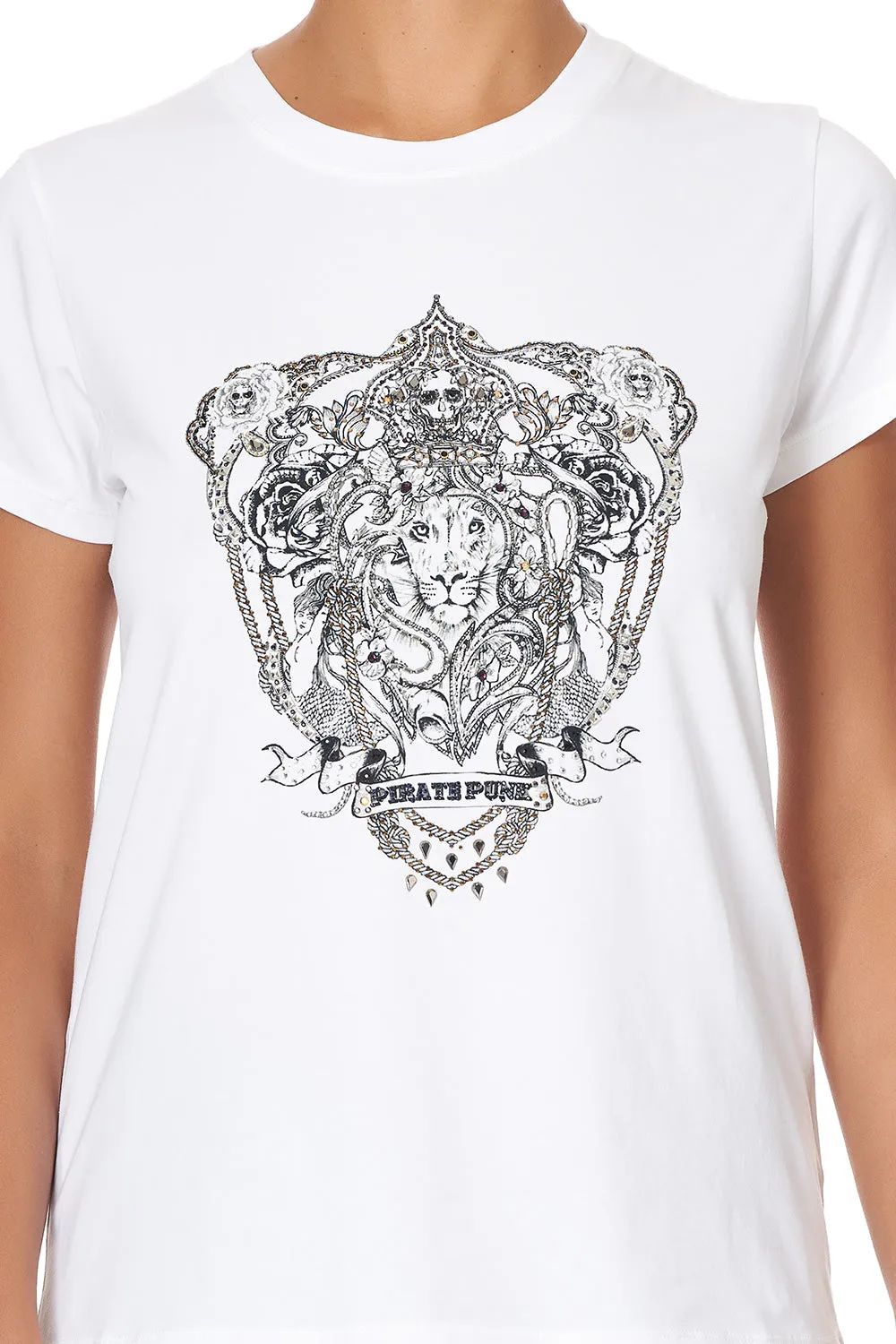 SLIM FIT  ROUND NECK T-SHIRT MIDNIGHT PEARL