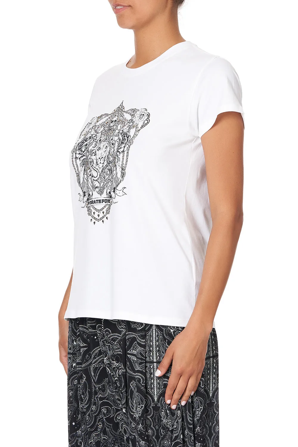SLIM FIT  ROUND NECK T-SHIRT MIDNIGHT PEARL