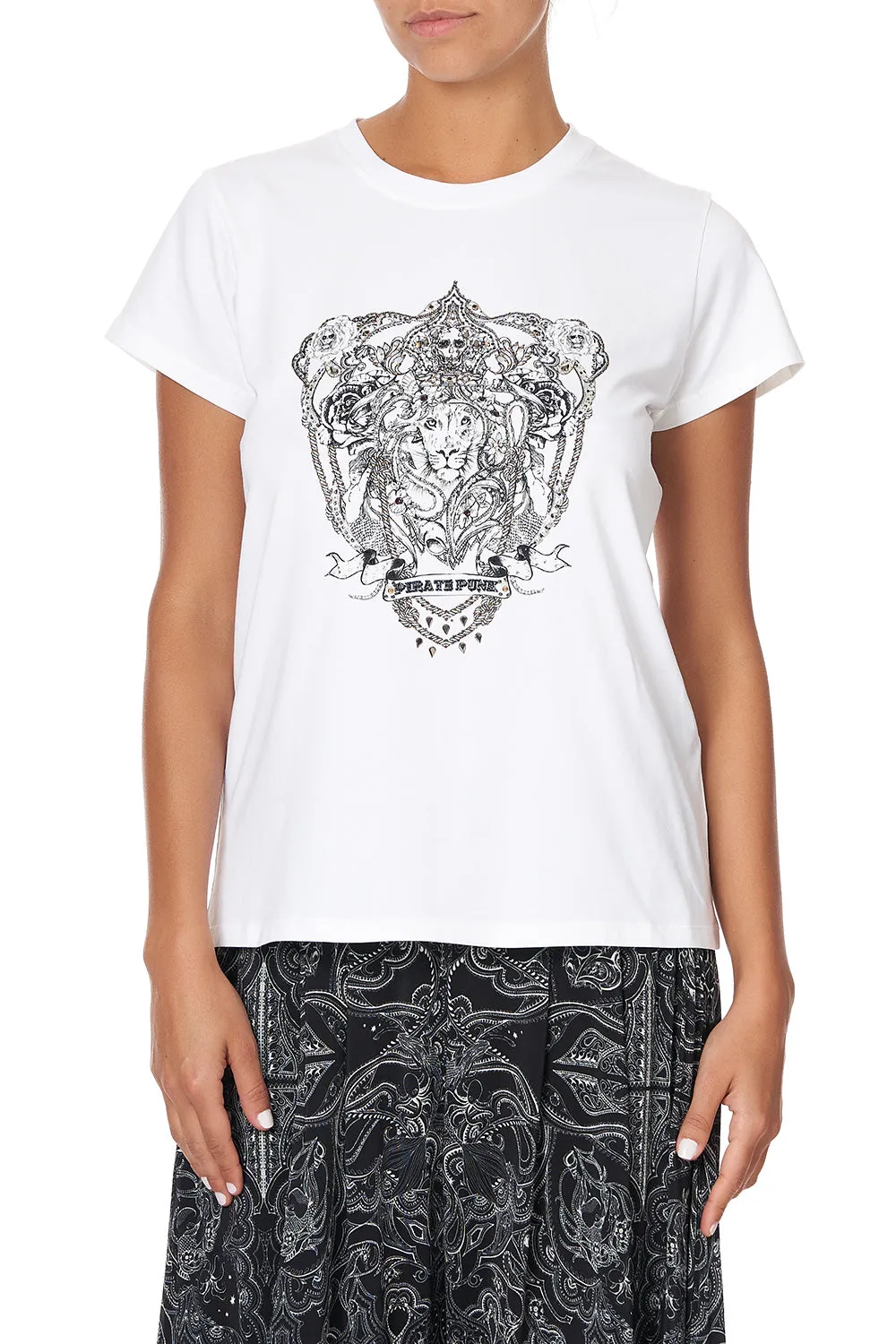 SLIM FIT  ROUND NECK T-SHIRT MIDNIGHT PEARL