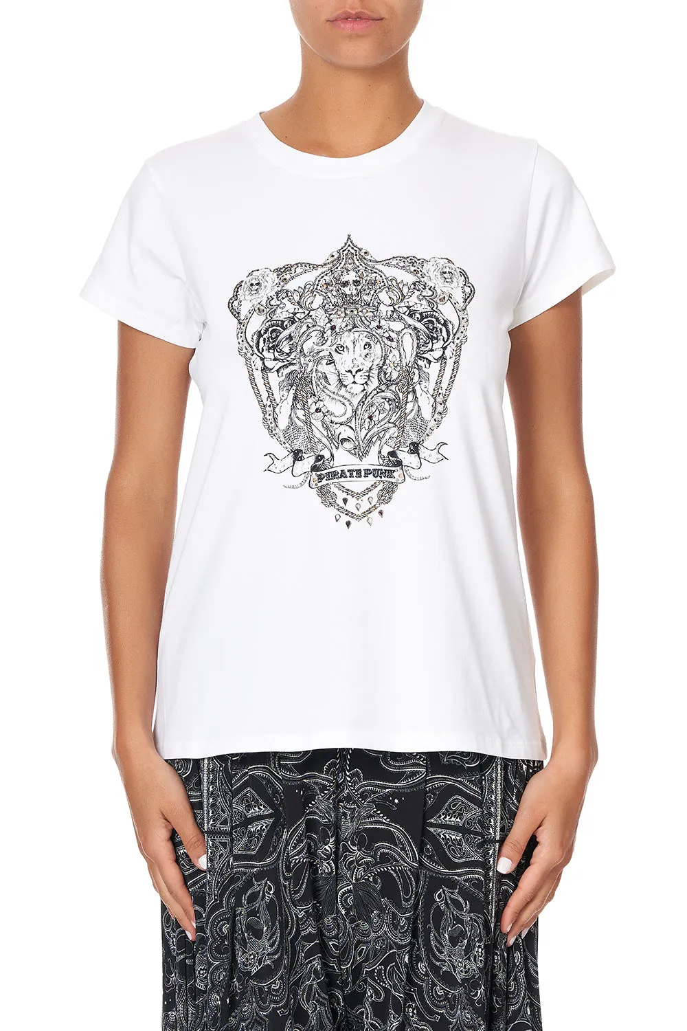 SLIM FIT  ROUND NECK T-SHIRT MIDNIGHT PEARL
