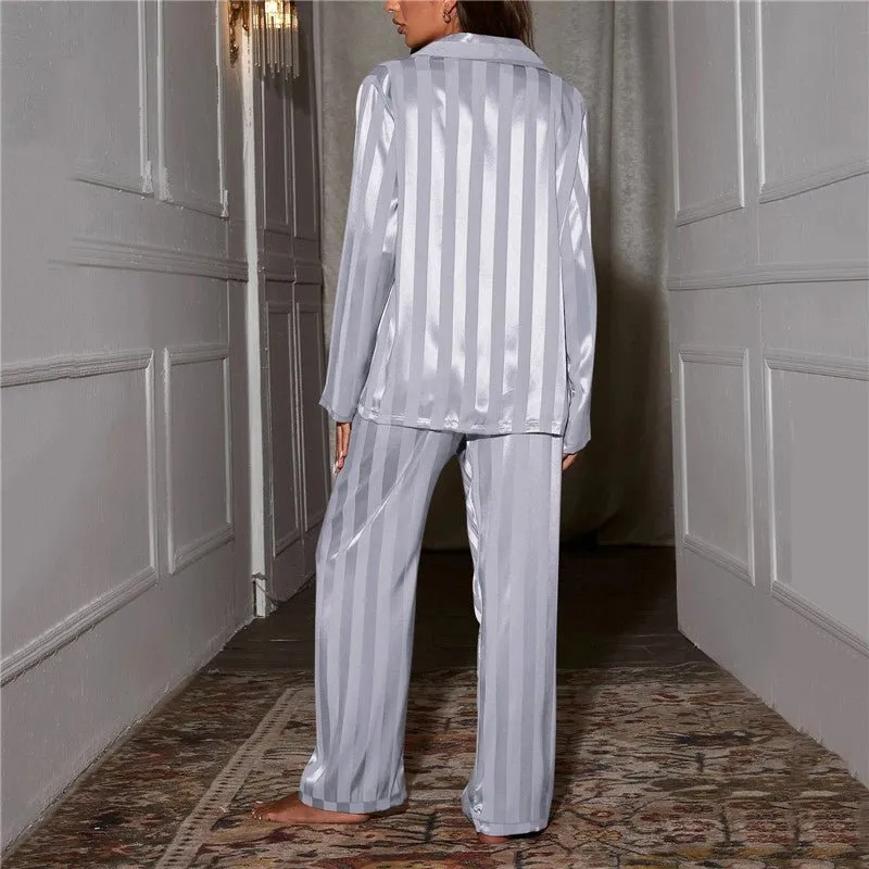 Striped Satin Pyjama Set