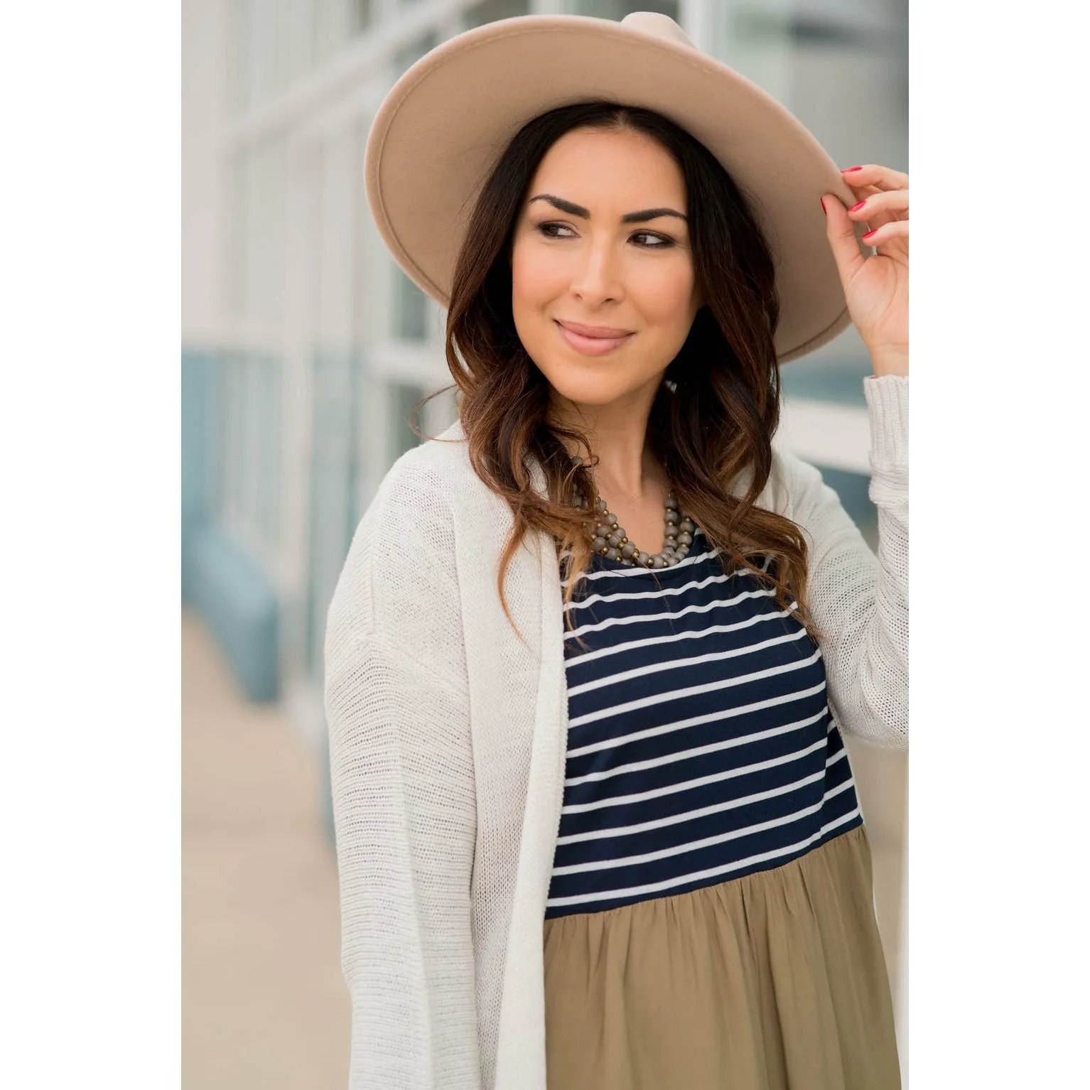Striped Top Peplum Blouse