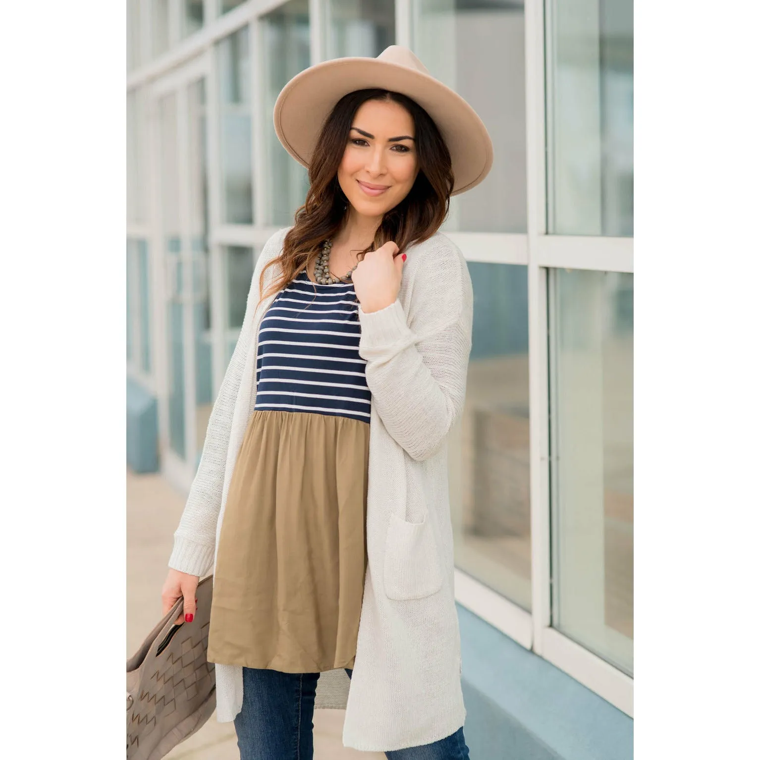 Striped Top Peplum Blouse