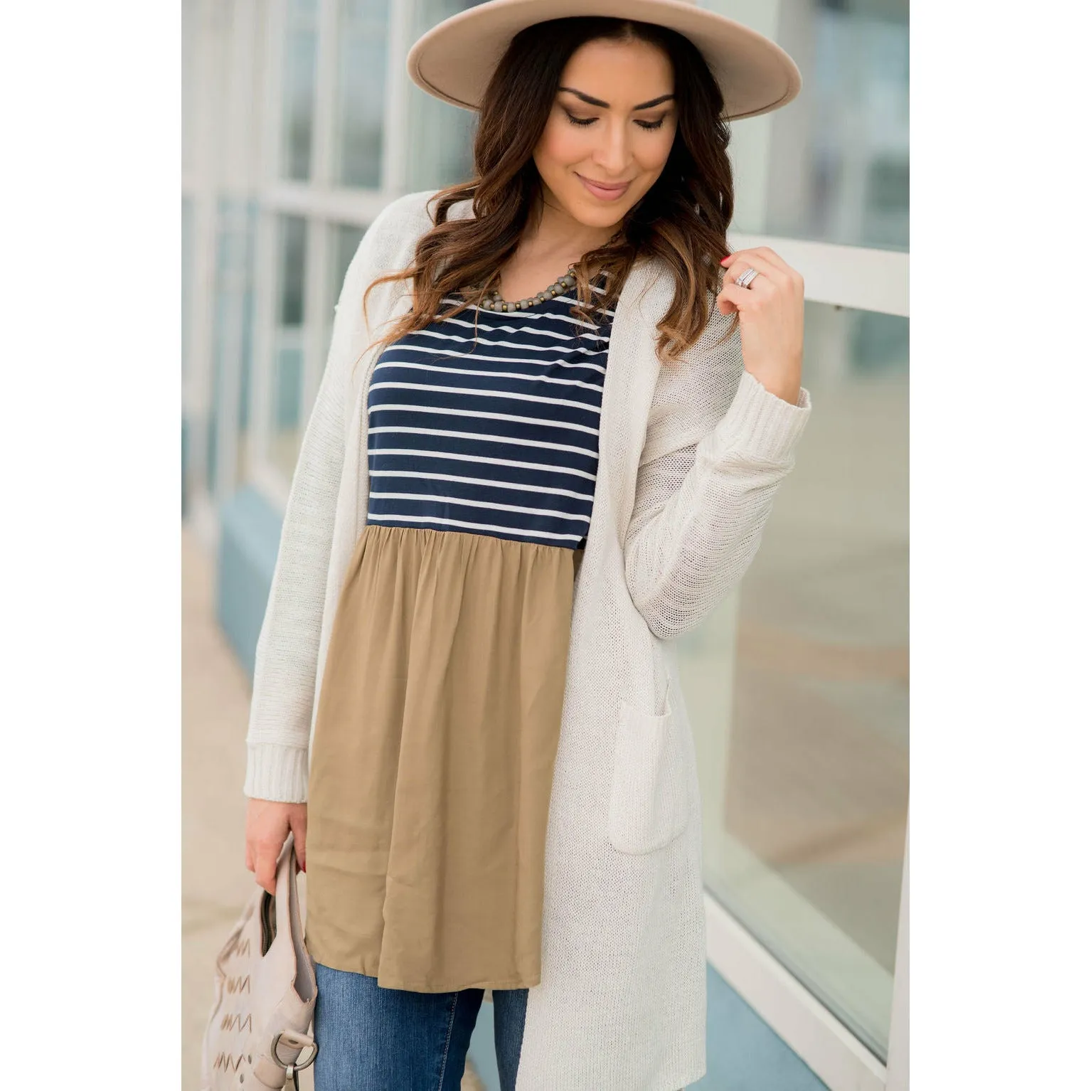 Striped Top Peplum Blouse