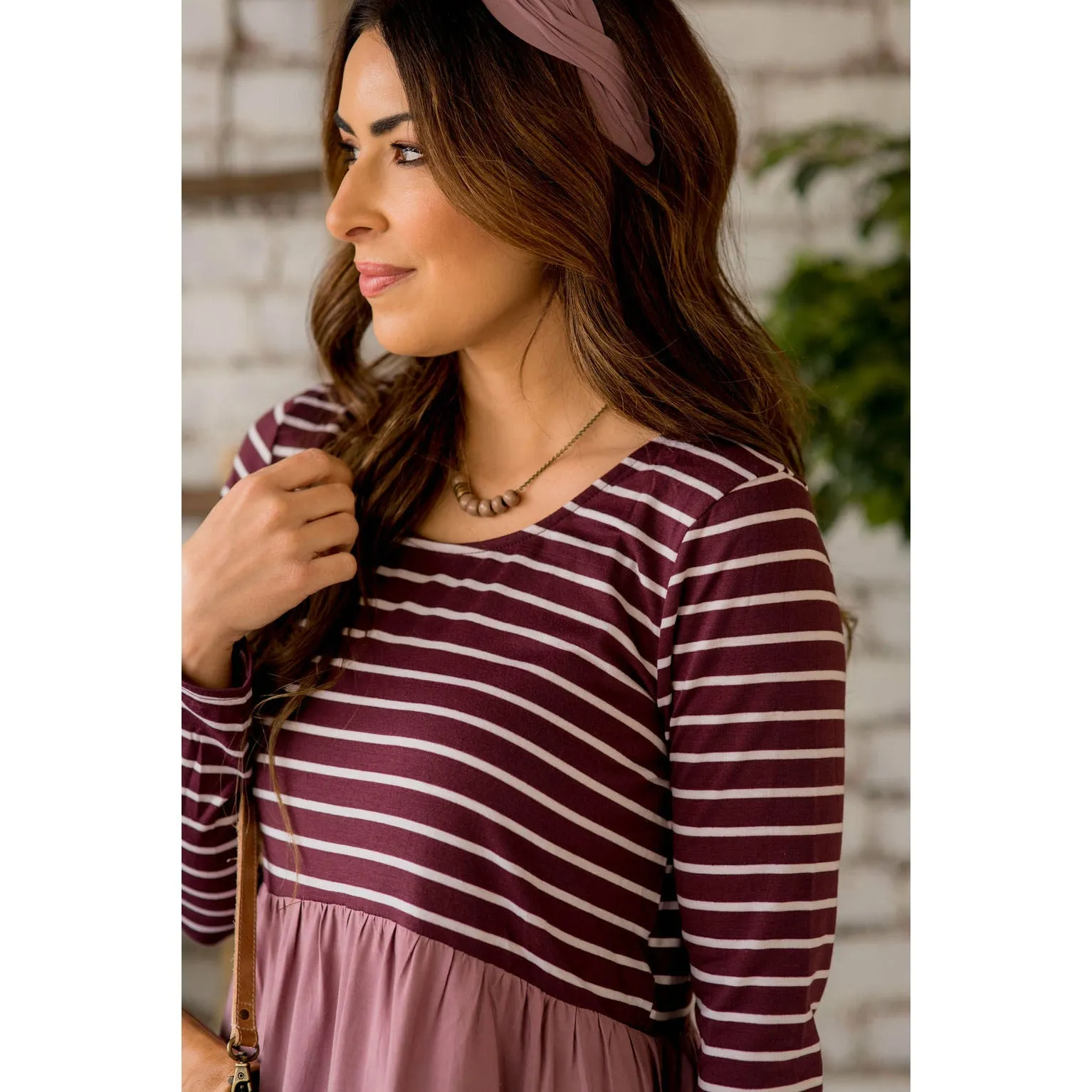 Striped Top Peplum Blouse