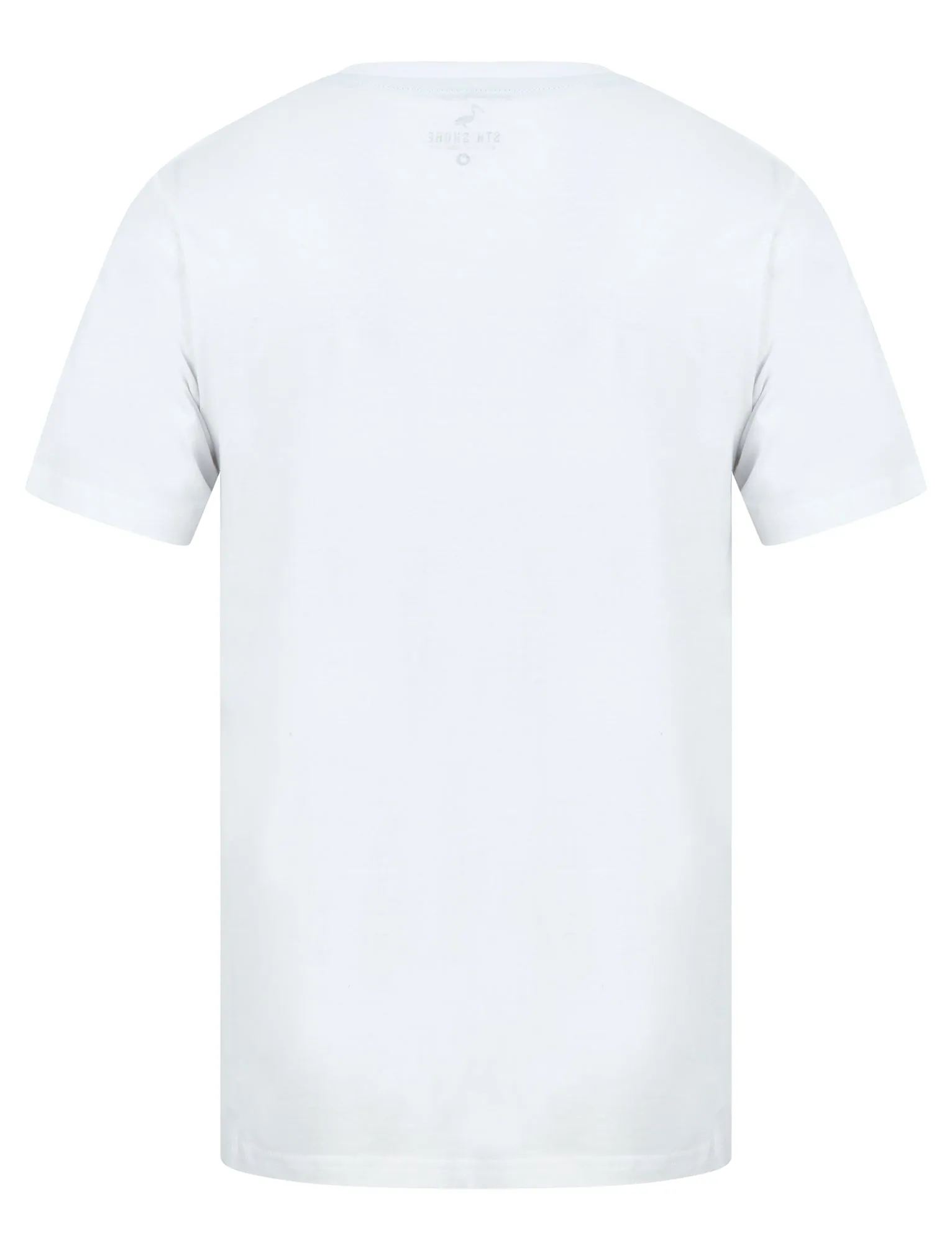 Sunset Beach Motif Cotton Jersey T-Shirt in Optic White - South Shore