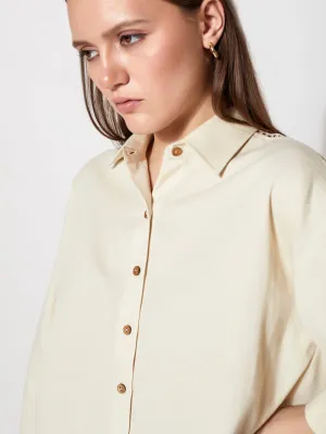 Sustainable Organic Alvyia Natural Collared Short Sleeve Shirt