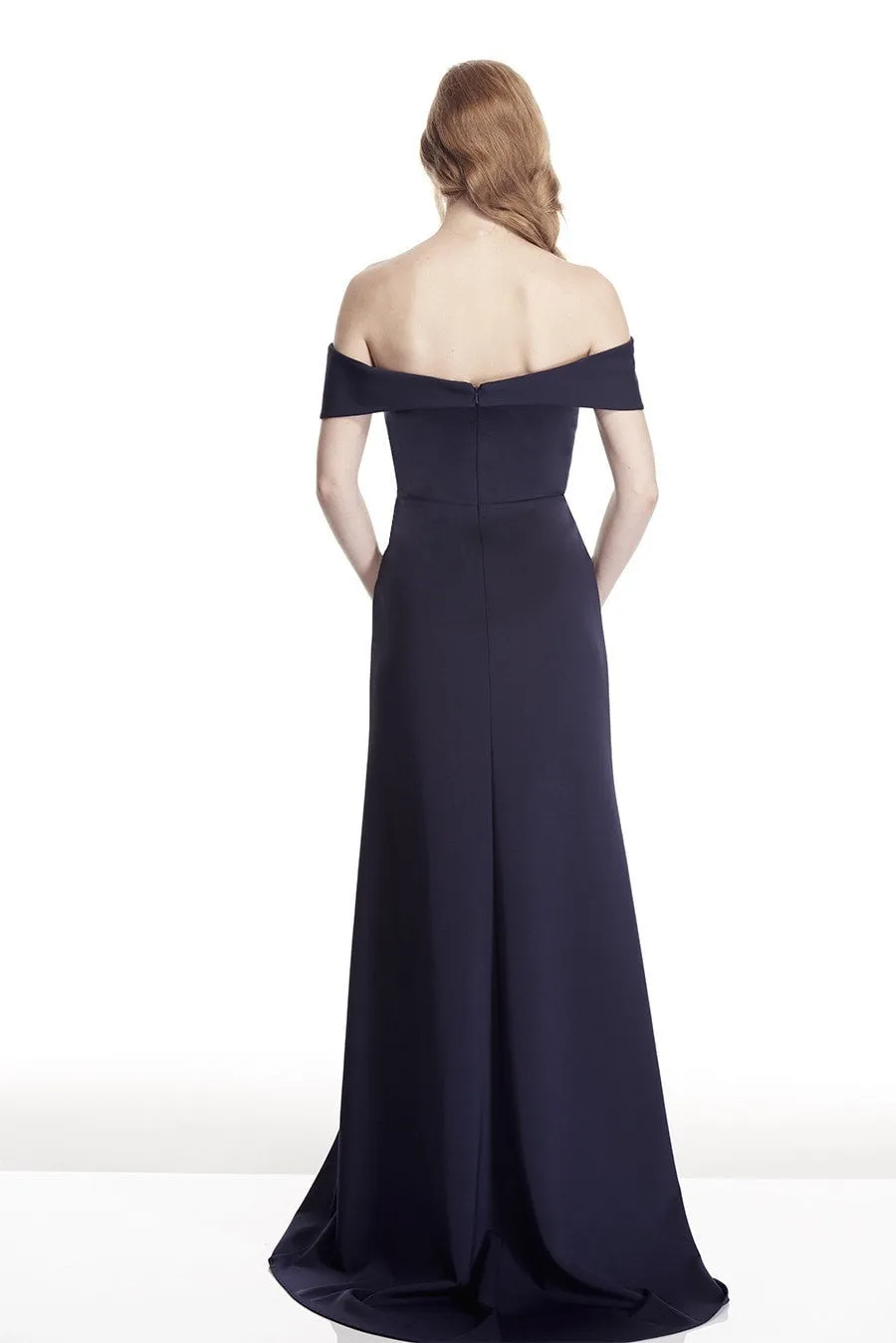 Tina Holly Couture T17115 Navy Off Shoulder Formal Gown Dress