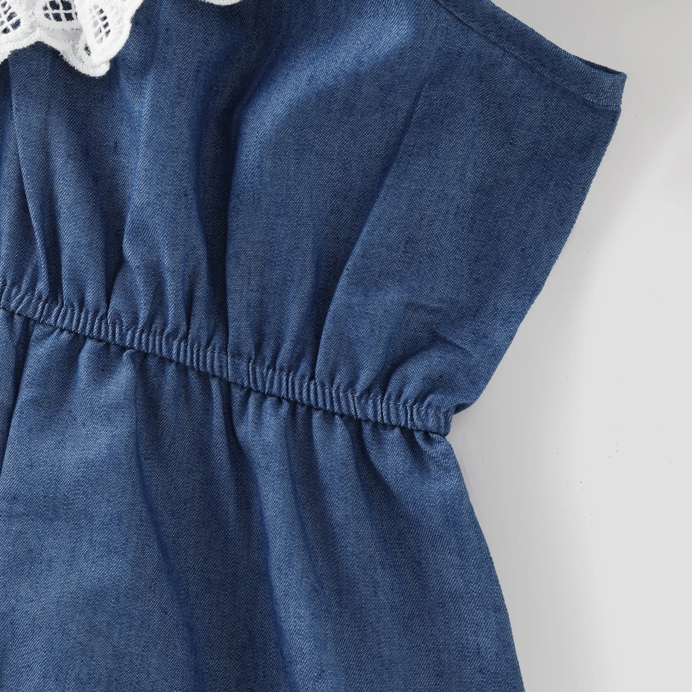 Toddler Girl Schiffy Design Sleeveless Denim Romper Jumpsuit Shorts