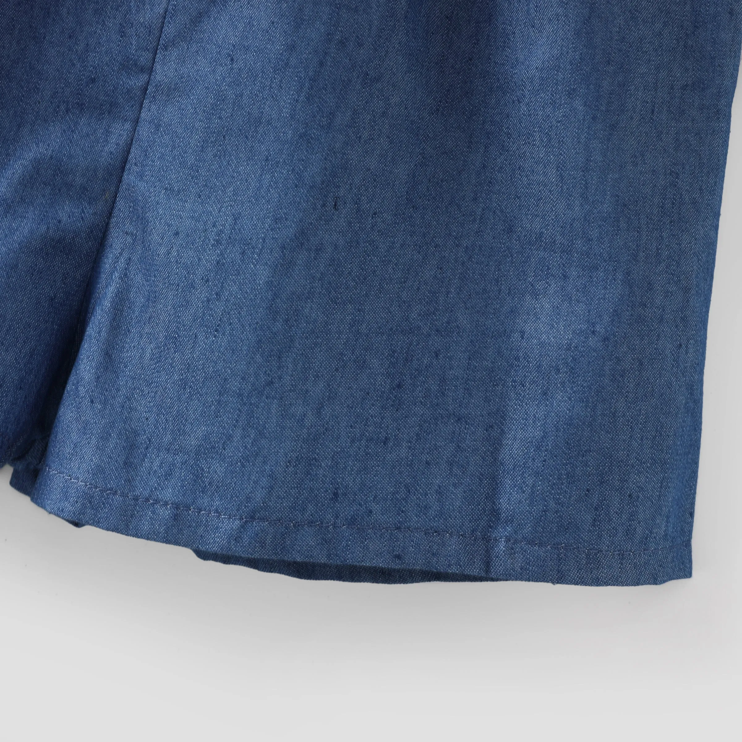 Toddler Girl Schiffy Design Sleeveless Denim Romper Jumpsuit Shorts