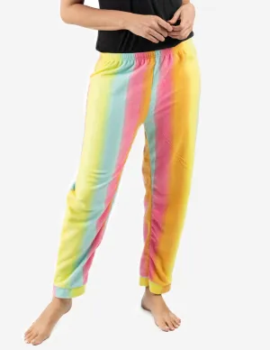 Women's Fleece Rainbow Tie Dye Pants
