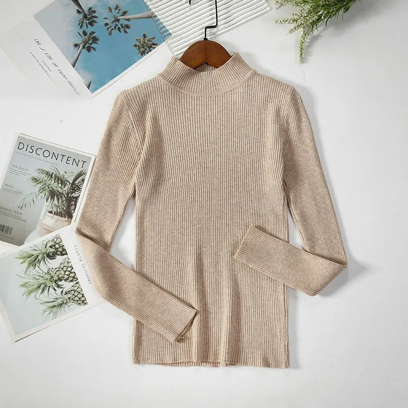 Women's Turtleneck Knitted Cashmere Soft Pullover Sweater